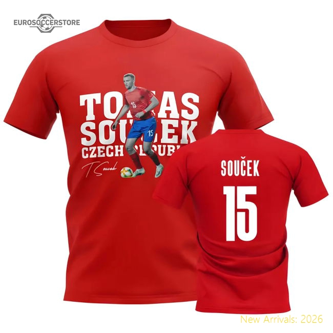 Tomas Soucek Czech Republic Player Tee (Red)-The Soccer Shirt Hub