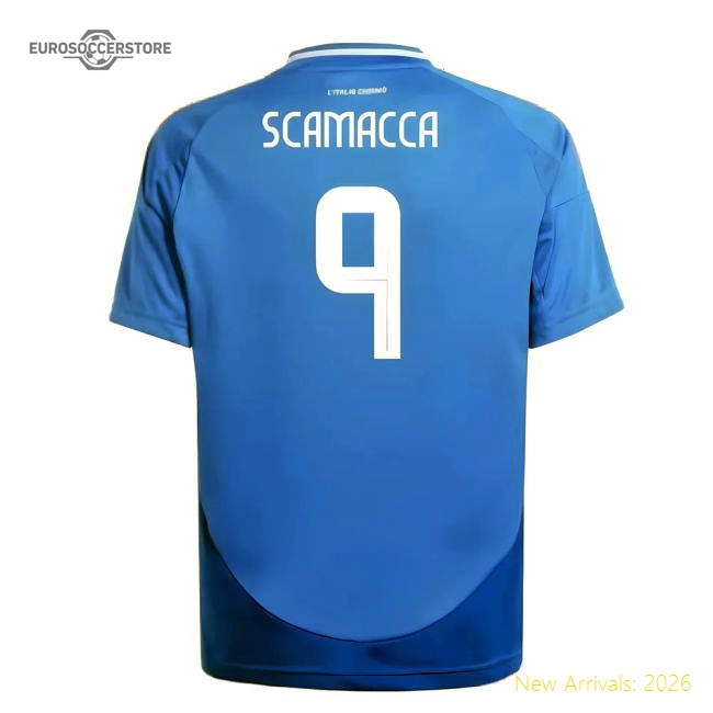 2024-2025 Italy Home Shirt (Kids) (SCAMACCA 9)-The Soccer Shirt Hub