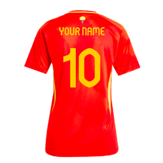 2024-2025 Spain Home Shirt (Ladies) (Your Name)-The Soccer Shirt Hub