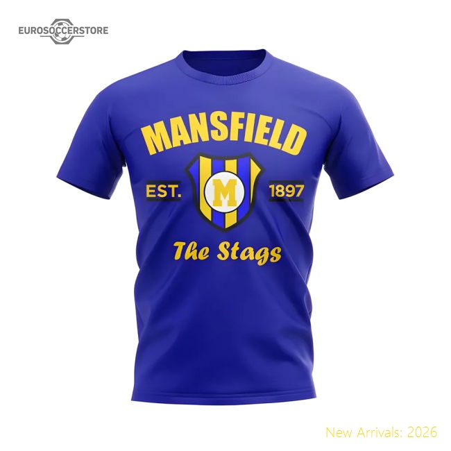 Mansfield Established Football T-Shirt (Blue)-The Soccer Shirt Hub