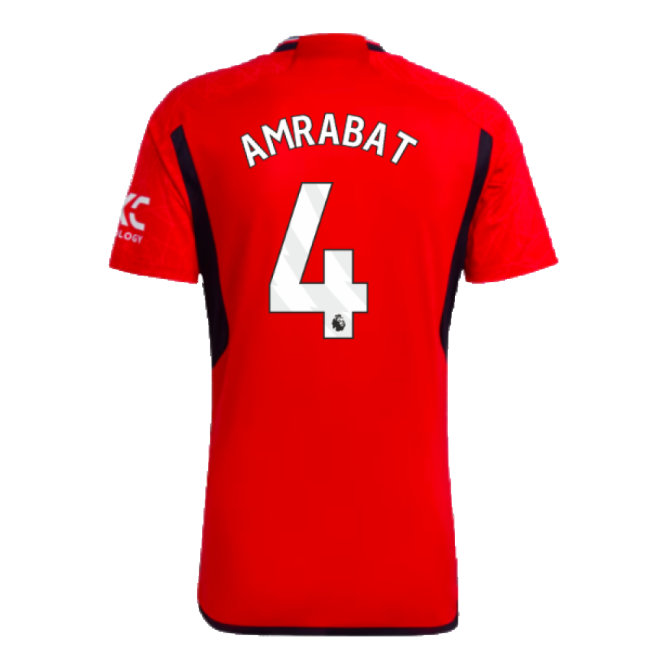 2023-2024 Man Utd Home Shirt (Amrabat 4)-The Soccer Shirt Hub
