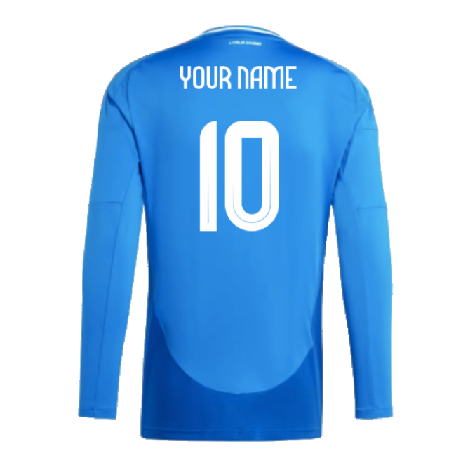 2024-2025 Italy Long Sleeve Home Shirt (Your Name)-The Soccer Shirt Hub