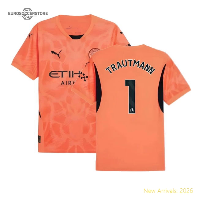 2024-2025 Man City Home Goalkeeper Shirt (Neon Sun) (Trautmann 1)-The Soccer Shirt Hub