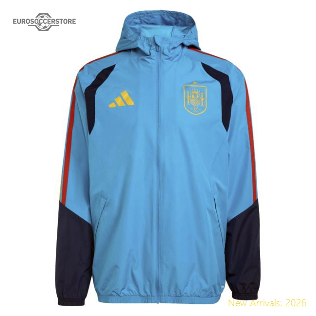 2026-2027 Spain Allweather Jacket (Bold Aqua)-The Soccer Shirt Hub