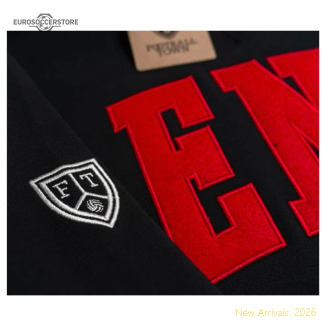 England Retro Football Sweatshirt (Black)-The Soccer Shirt Hub