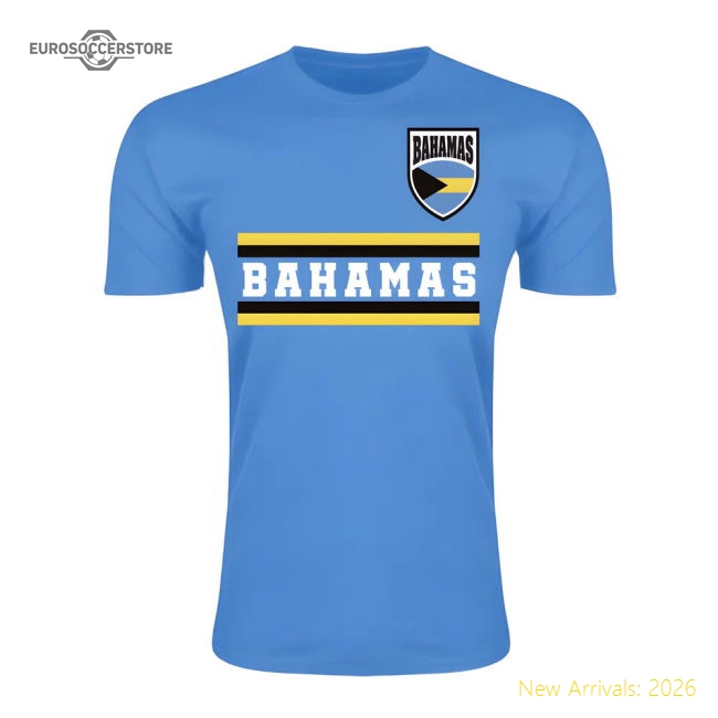 Bahamas Core Football Country T-Shirt (Sky)-The Soccer Shirt Hub