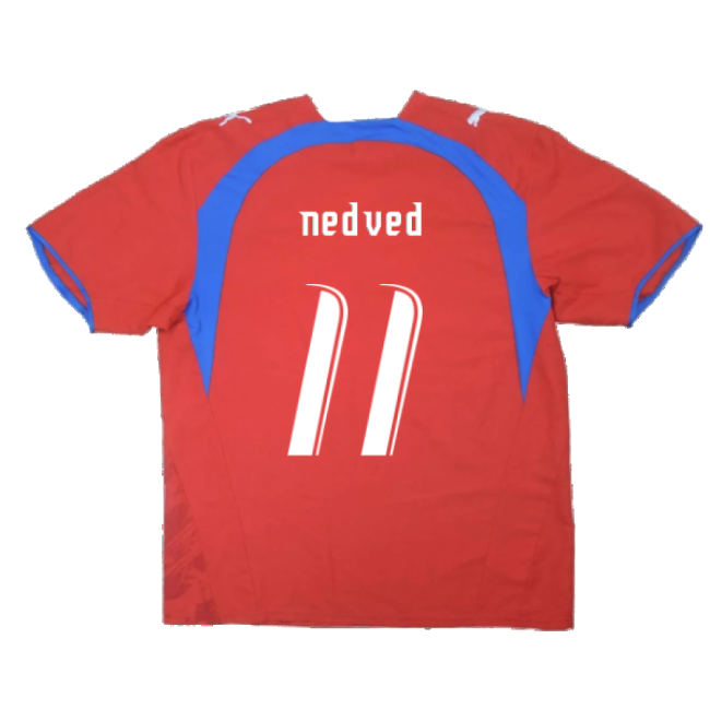 Czech Republic 2006-08 Home Shirt ((Very Good) L) (Nedved 11)-The Soccer Shirt Hub