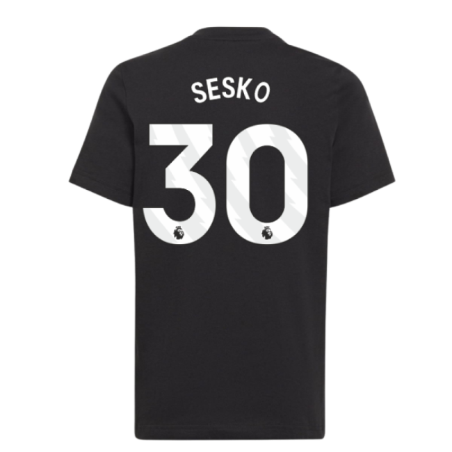 2025-2026 Man Utd EU Training Tee (Black) (Sesko 30)-The Soccer Shirt Hub