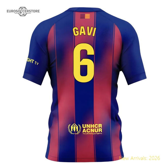 2025-2026 Barcelona Home Shirt (Kids) (Gavi 6)-The Soccer Shirt Hub
