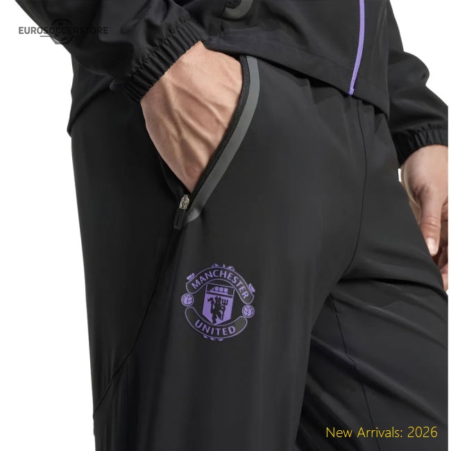 2025-2026 Man Utd Competition Vis Tech Pants (Black)-The Soccer Shirt Hub