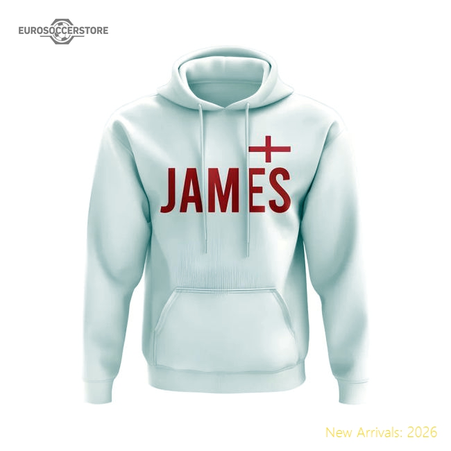 Lauren James England Name Hoody (White)-The Soccer Shirt Hub