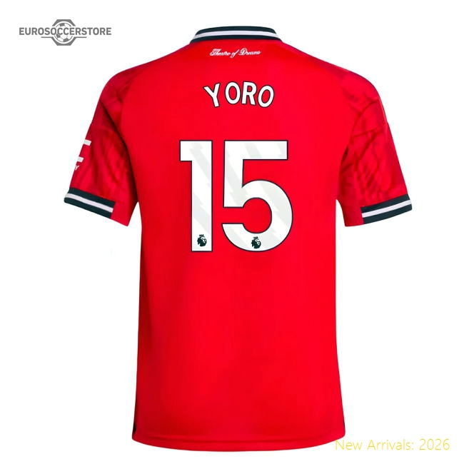 2025-2026 Man Utd Home Shirt (Kids) (Yoro 15)-The Soccer Shirt Hub