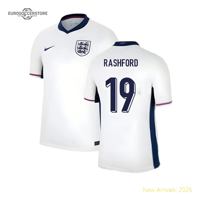 2024-2025 England Home Shirt (Rashford 19)-The Soccer Shirt Hub
