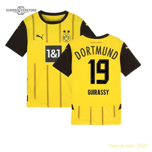 2024-2025 Borussia Dortmund Home Shirt (Kids) (Guirassy 19)-The Soccer Shirt Hub