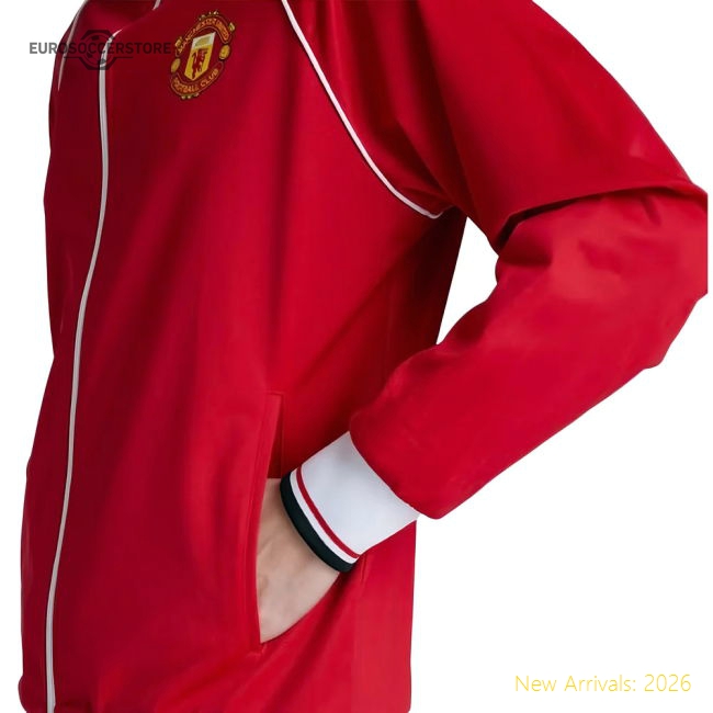 Man Utd 1999 Home Inspired Retro Track Jacket (Red)-The Soccer Shirt Hub
