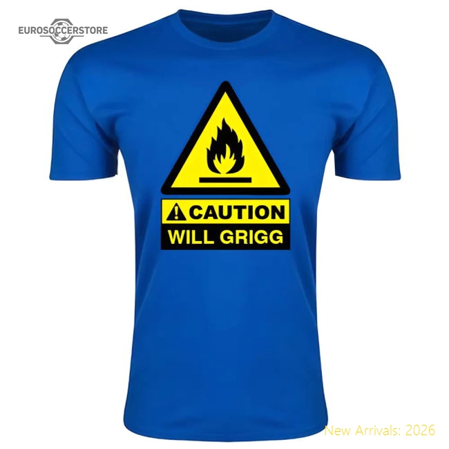 Caution Will Griggs On Fire T-Shirt (Royal) - Kids-The Soccer Shirt Hub