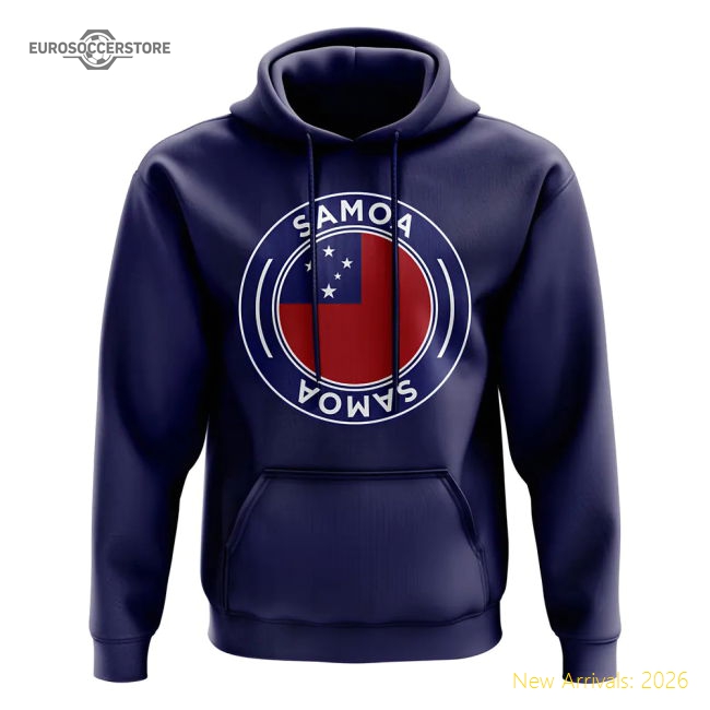 Samoa Football Badge Hoodie (Navy)-The Soccer Shirt Hub