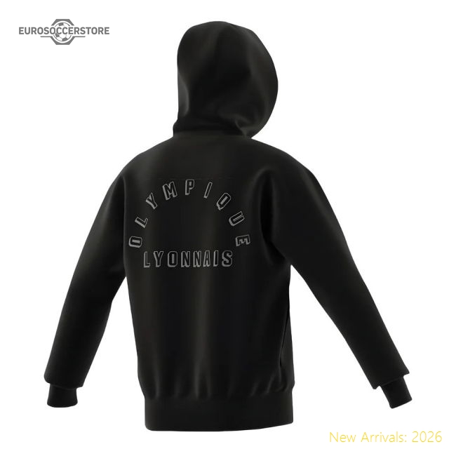 2024-2025 Olympique Lyon Anthem Jacket (Black)-The Soccer Shirt Hub