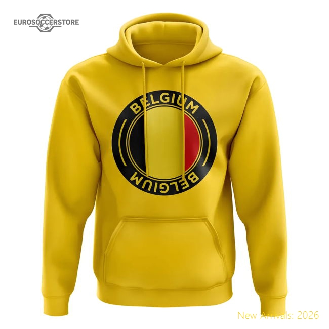 Belgium Football Badge Hoodie (Yellow)-The Soccer Shirt Hub