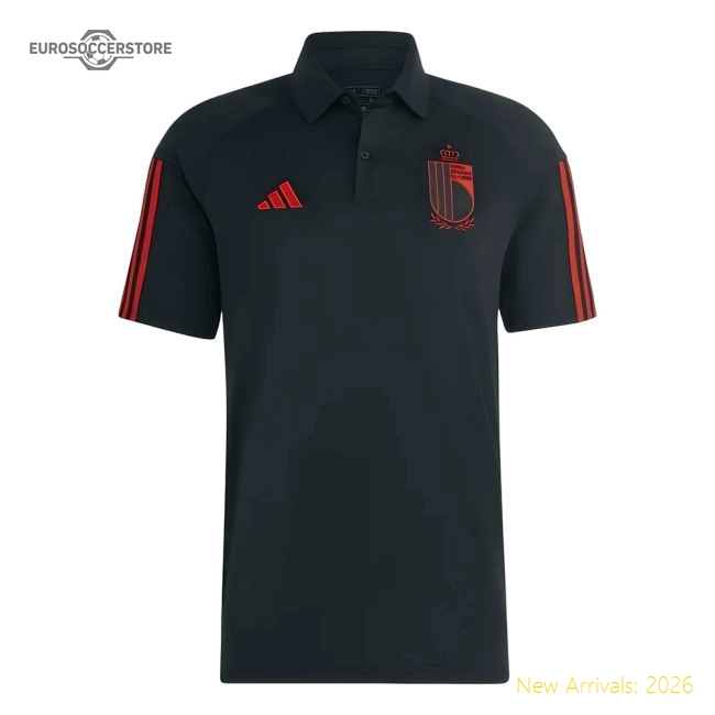 2022-2023 Belgium Polo Shirt (Black)-The Soccer Shirt Hub