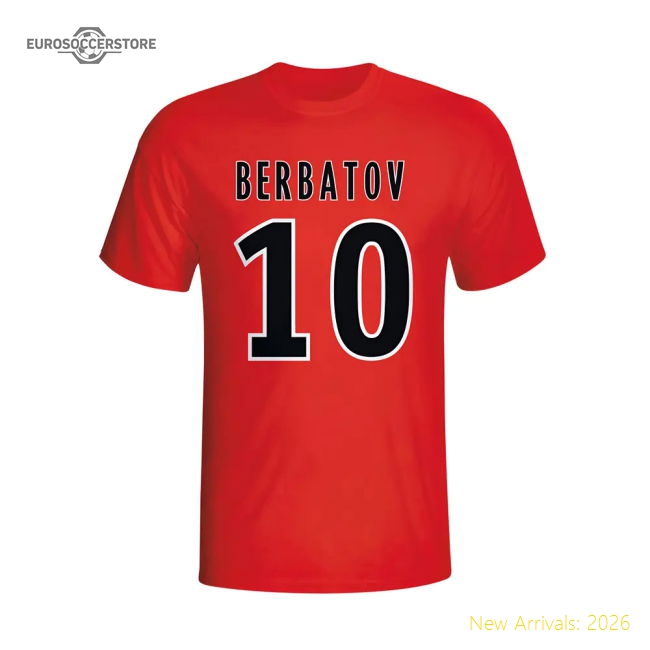 Dimitar Berbatov Monaco Hero T-shirt (red) - Kids-The Soccer Shirt Hub