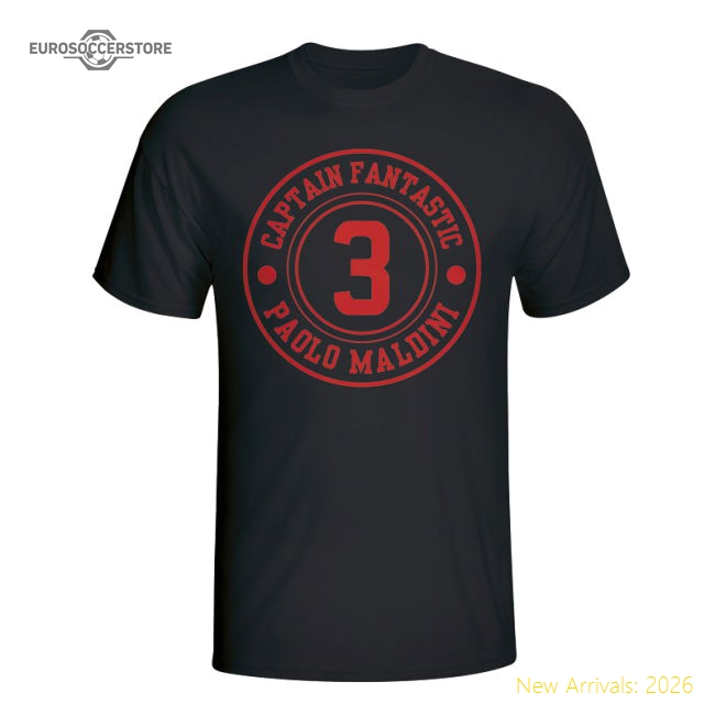 Paolo Maldini Ac Milan Captain Fantastic T-shirt (black)-The Soccer Shirt Hub