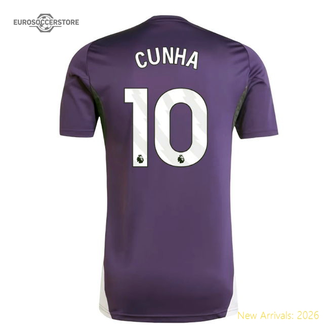 2025-2026 Man Utd Training Jersey (Aurora Plum) (Cunha 10)-The Soccer Shirt Hub