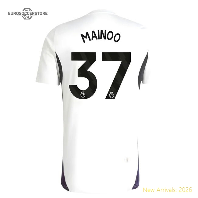 2025-2026 Man Utd Training Jersey (White) (Mainoo 37)-The Soccer Shirt Hub