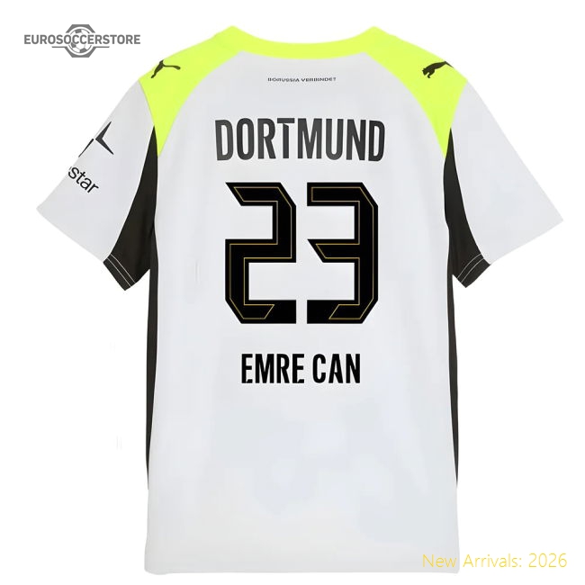 2025-2026 Borussia Dortmund Away Shirt (Kids) (Emre Can 23)-The Soccer Shirt Hub