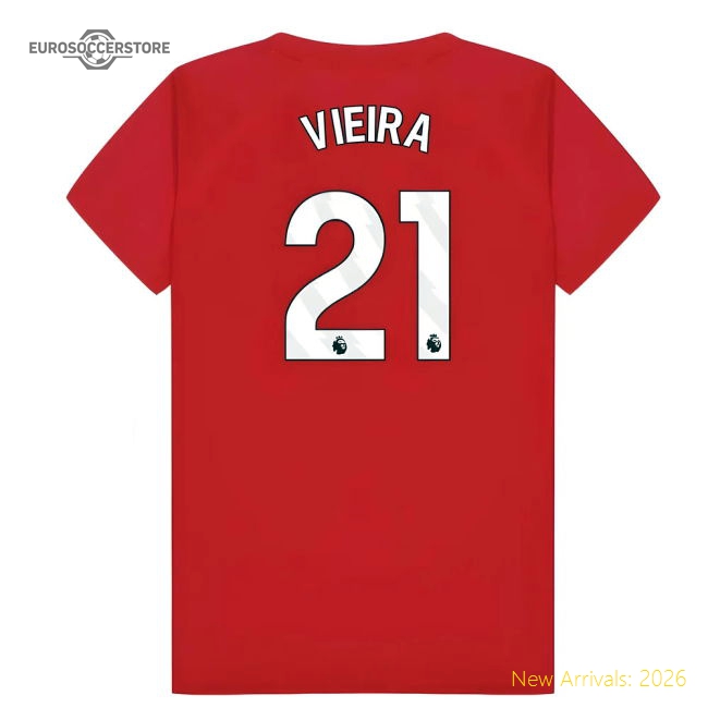 Arsenal Poly T-Shirt (Red) - Kids (Vieira 21)-The Soccer Shirt Hub