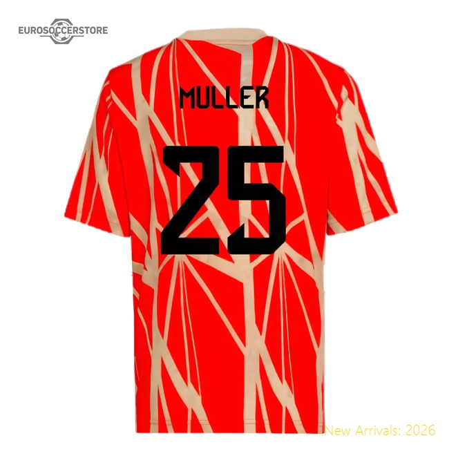 2024-2025 Bayern Munich Pre-Match Shirt (Red) (Muller 25)-The Soccer Shirt Hub