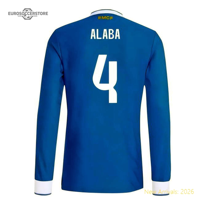 2025-2026 Real Madrid Authentic Long Sleeve Third Shirt (Alaba 4)-The Soccer Shirt Hub