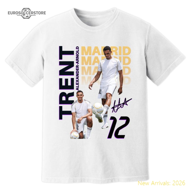 Trent Alexander-Arnold Real Madrid T-Shirt (White)-The Soccer Shirt Hub