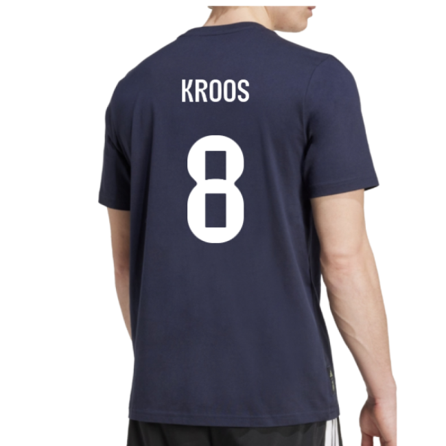 2025-2026 Real Madrid Seasonal Graphic Tee (Legend Ink) (Kroos 8)-The Soccer Shirt Hub