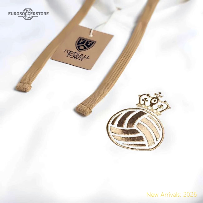 Madrid Corona Retro Football Hoodie (White)-The Soccer Shirt Hub