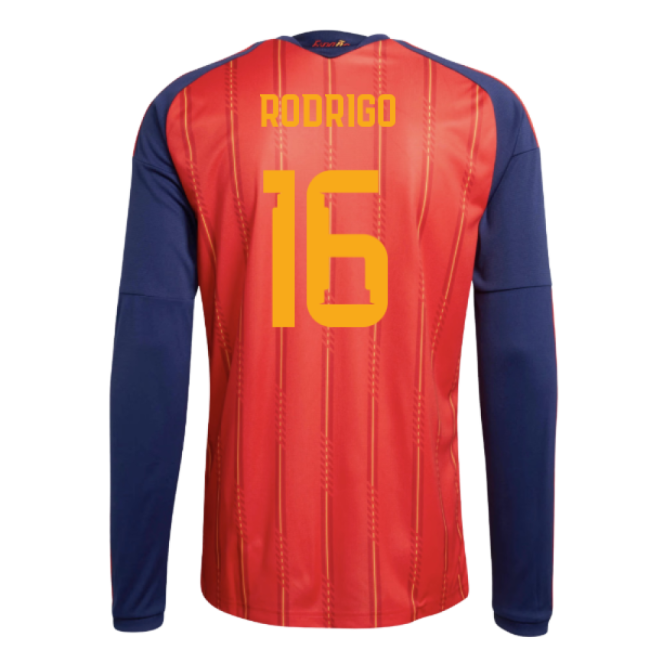 2026-2027 Spain Long Sleeve Home Shirt (Rodrigo 16)-The Soccer Shirt Hub