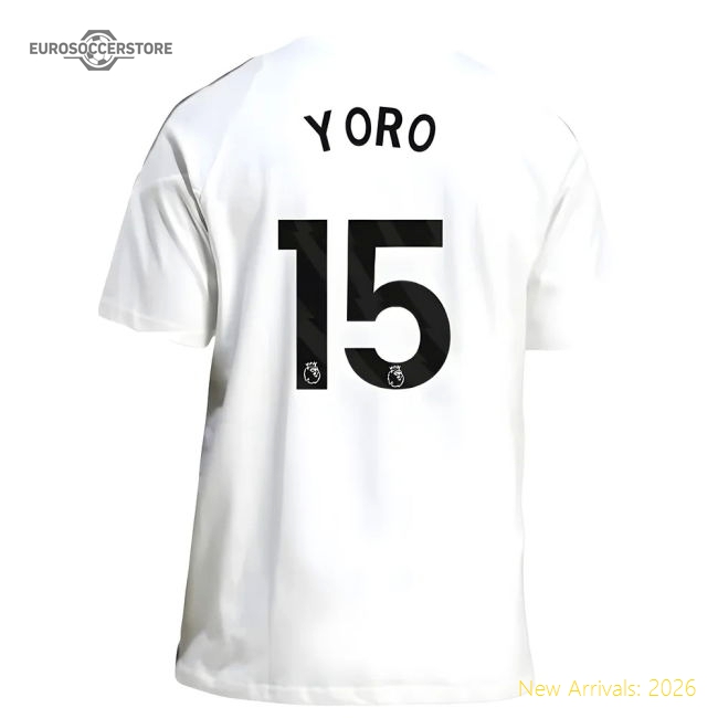 2025-2026 Man Utd Training Tee (White) (Yoro 15)-The Soccer Shirt Hub