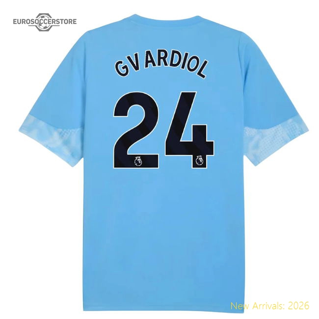 2025-2026 Man City Training Jersey (Light Blue) - Kids (Gvardiol 24)-The Soccer Shirt Hub