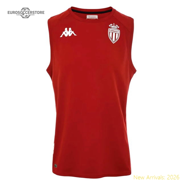 2022-2023 AS Monaco Training Tank Top (Red)-The Soccer Shirt Hub