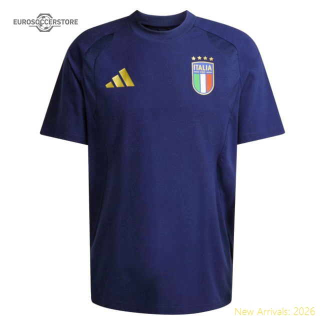 2026-2027 Italy Tiro Travel Tee (Blue)-The Soccer Shirt Hub