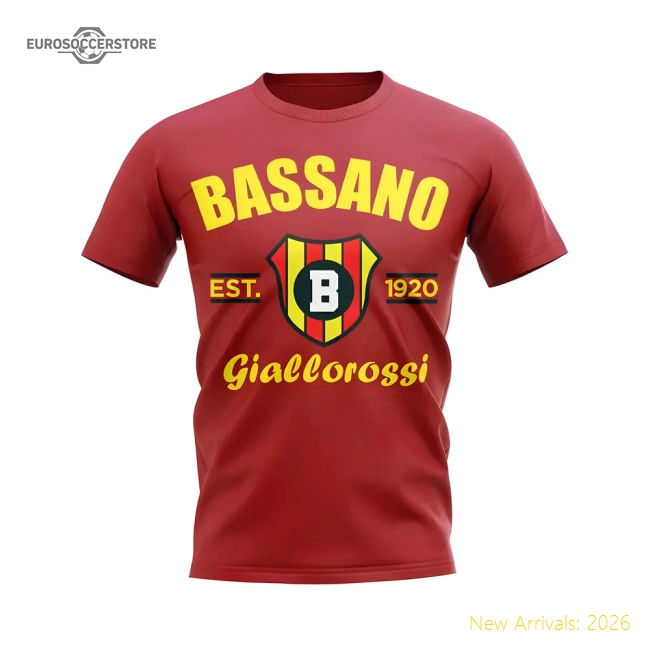 Bassano Virtus Established Football T-Shirt (Red)-The Soccer Shirt Hub