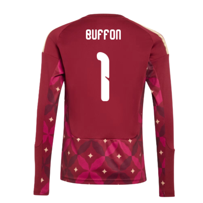 2026-2027 Italy Home Goalkeeper Shirt (Burgundy) - Kids (Buffon 1)-The Soccer Shirt Hub