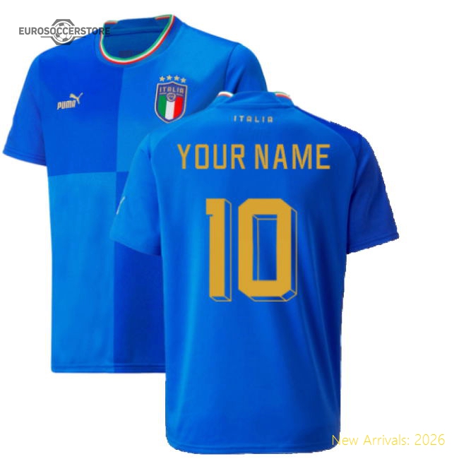 2022-2023 Italy Home Shirt (Kids) (Your Name)-The Soccer Shirt Hub