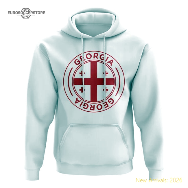 Georgia Football Badge Hoodie (White)-The Soccer Shirt Hub
