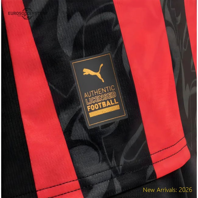 2025-2026 AC Milan Long Sleeve Home Shirt-The Soccer Shirt Hub