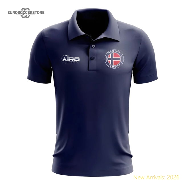 Norway Football Polo Shirt (Navy)-The Soccer Shirt Hub