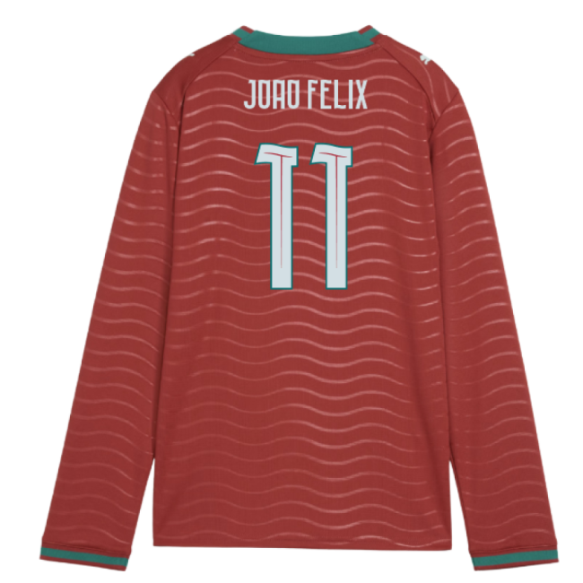 2026-2027 Portugal Long Sleeve Home Shirt (Kids) (Joao Felix 11)-The Soccer Shirt Hub