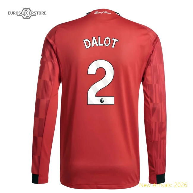 2025-2026 Man Utd Authentic Long Sleeve Home Shirt (Dalot 2)-The Soccer Shirt Hub
