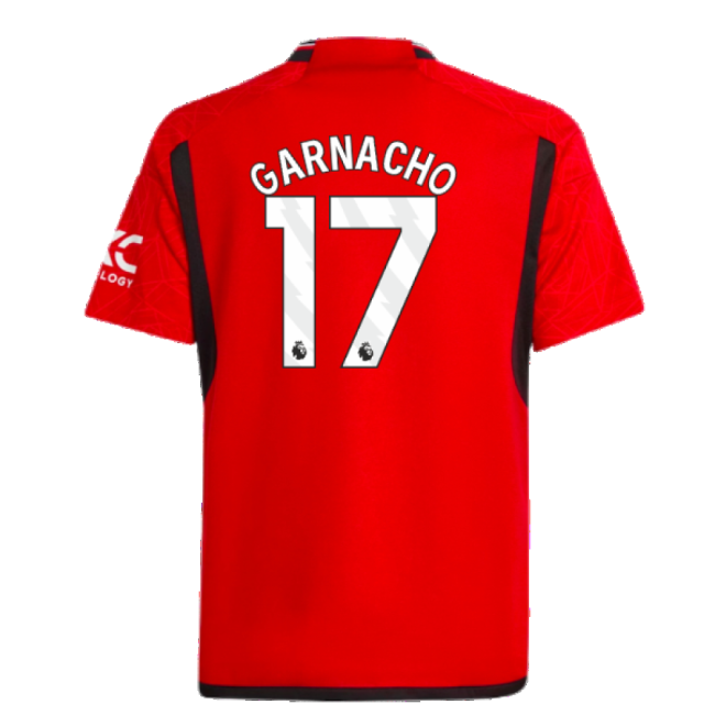 2023-2024 Man Utd Home Shirt (Kids) (Garnacho 17)-The Soccer Shirt Hub