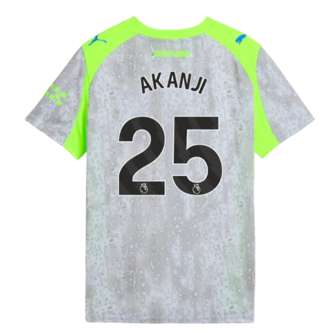 2025-2026 Man City Third Shirt (Kids) (Akanji 25)-The Soccer Shirt Hub